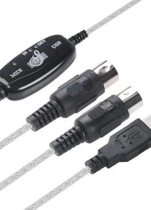 TENINYU USB to MIDI Cable Converter 2 in 1 PC to Synthesizer Music Studio Keyboard Interface Wire Plug Controller Adapter Cord 16 Channels Supports Computer Laptop Windows and Mac