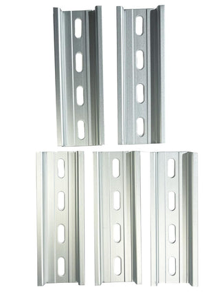 International Connector T&G 5 Pieces DIN Rail Slotted Aluminum RoHS 35mm Wide 7.5mm High (16 inch)