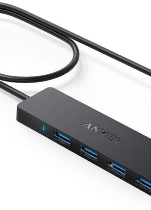 Anker USB Hub 4 Ports, Multiple USB 3.0 Hub, USB Splitter for Laptop, Extender for A Port Laptop, PC, Desktop and More [Charging Not Supported](2ft USB-A)