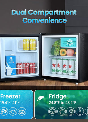 Anypro Fridge with Freezer 1.84 Cu.Ft Single Door Refrigerator with 5 Level Temperatures, Adjustable Shelves, Energy Saving, Low Noise for Dorm, Office, Bedroom, Silver