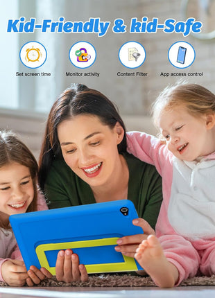 Urao Kids Tablet, Android 15 Tablet for Kids 10 inch Octa-Core with Case, 20GB RAM 64GB ROM 1TB TF Card Expandable for Toddler Children, Parental Control, Dual Camera, WiFi,Gift