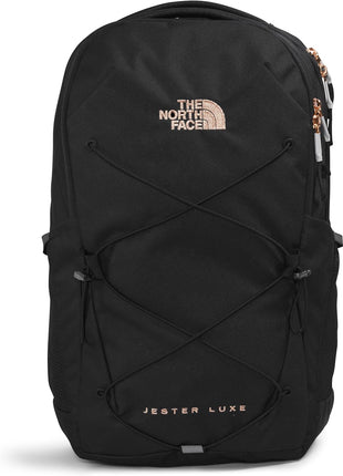 THE NORTH FACE Women's Jester Luxe Everyday Laptop Backpack, TNF Black/Burnt Coral Metallic, One Size