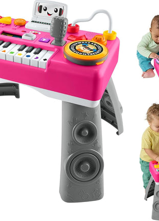 Fisher-Price Laugh & Learn Mix & Learn DJ Table Baby Toy | Pink, 12 Busy Activities, Musical Learning Play, Infants & Toddlers Ages 6+ Months