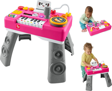 Fisher-Price Laugh & Learn Mix & Learn DJ Table Baby Toy | Pink, 12 Busy Activities, Musical Learning Play, Infants & Toddlers Ages 6+ Months