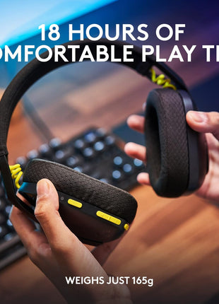 Logitech G435 LIGHTSPEED and Bluetooth Wireless Gaming Headset - Lightweight over-ear headphones, built-in mics, 18h battery, compatible with Dolby Atmos, PC, Mobile - Black