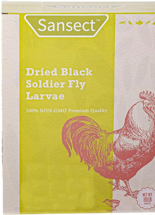 SANSECT Dried Black Soldier Fly Larvae 10LB, High Calcium Chicken Feed 芒聙聯 85X More Calcium, Non-GMO Treats for Chickens, Laying Hens, Ducks, Turkeys, Wild Birds, Turtles