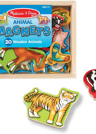 Melissa & Doug 20 Wooden Animal Magnets in a Box