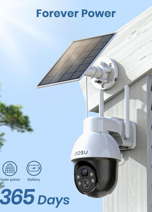 aosu 3K 5MP Solar Security Camera Wireless Outdoor PTZ 360° Smart Tracking | Auto Human&Vehicle Tracking No Blind Spots, Easy Setup, Color Night Vision, Ideal For Home, Yard & Farm Security Monitoring