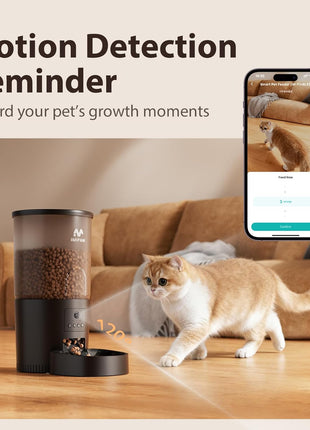 IMIPAW 5L Automatic Cat Feeder with Camera - AI Pet Recognition & Recording, Night Vision, 5G WiFi APP Remote Control, Two-Way Audio & Desiccant Bag, Timed Programmable Food Dispenser for Small Pets