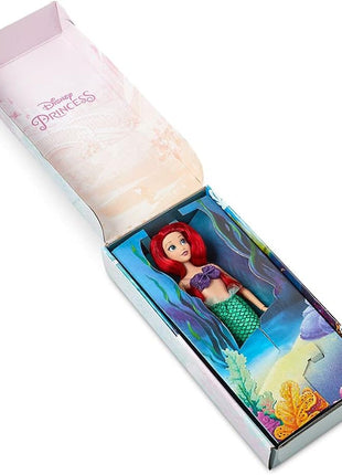 Disney Store Official Princess Classic Doll (Ariel from The Little Mermaid), 11 Inches, Includes Brush with Molded Details, Fully Posable Toy in Classic Outfit - Disney Princess Toys