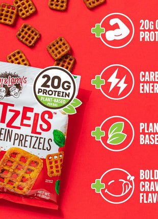 Lenny & Larry's FITZELS Protein Pretzels (Pizza Palooza) 8 Individual Bags 3 oz Each – High Protein Snacks with 20g of Plant Based Protein – Healthy Vegan Pretzels – Delicious Salty Taste