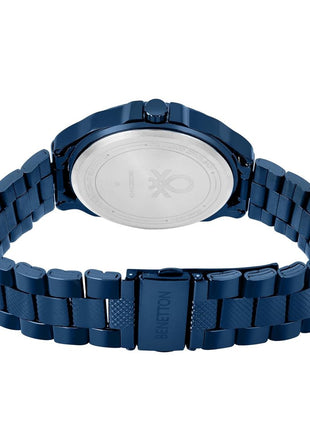 United Colors of Benetton Analog Watch for Man with Blue Round Dial & Blue Stainless Steel Bracelet Band Water Resistant Men's Wrist Watches - UWUCG1704