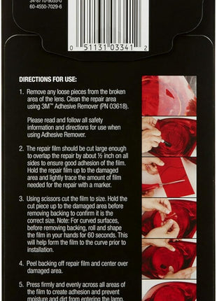 3M Auto High Strength Red Lens Repair Film, 03341, 3.75 in x 7.75 in