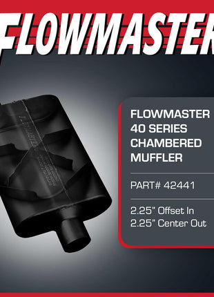 Flowmaster 40 Series Chambered Muffler ??2.25 inch Offset In / 2.25 inch Center Out