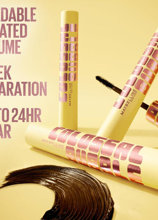 Maybelline The Colossal Bubble Washable Mascara, Buildable Mascara Volume and Length Formula for Bold, Separated Lashes, Blackest Black, 1 Count