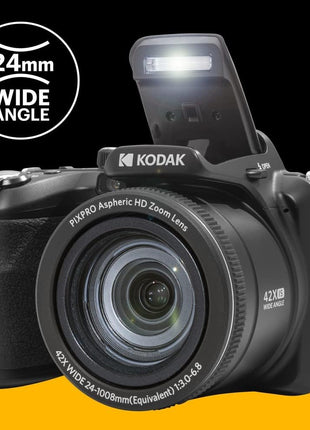KODAK PIXPRO AZ425 Digital Camera, 42x Optical Zoom Bridge with 20MP BSI Sensor, Li-Ion Battery, OIS, 1080p Full HD Video, Black