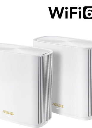 ASUS ZenWiFi Whole-Home WiFi 6E Tri-band Mesh (ET8 2PK), Coverage up to 5,500 sq.ft & 6+rooms, 6600Mbps, 2.5G Port, AiMesh, Lifetime Free Internet Security, Parental Control, Easy Setup, Instant Guard