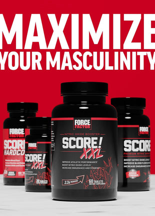 Force Factor Score! XXL Nitric Oxide Booster Supplement for Men | with L-Citrulline, Horny Goat Weed, Black Maca & Tribulus Terrestris, Increase Energy & Blood Flow, 60 Tablets, 2-Pack