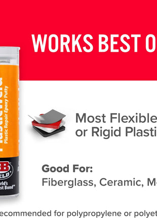 J-B Weld 8237 PlasticWeld Plastic Repair Epoxy Putty - 2 oz.