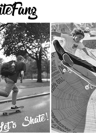WhiteFang Skateboards for Beginners, Complete Skateboard 31 x 7.88, 7 Layer Canadian Maple Double Kick Concave Standard and Tricks Skateboards for Kids and Beginners