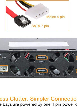 ICY DOCK 4 Bay 2.5in SAS/SATA HDD/SSD Mobile Rack Enclosure for 5.25" Bay (with Keylock) | ToughArmor MB994SK-1B