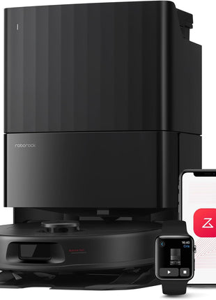 roborock Qrevo Series Robot Vacuum and Mop, Upgraded from Qrevo S | 8000Pa Suction, Anti-Tangle Brushes, Smart Obstacle Avoidance, Auto Mop Washing, All-in-One Dock, Spinning Mop, Black(QV 35A)
