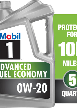 Mobil 1 Advanced Fuel Economy Full Synthetic Motor Oil 0W-20, 5 Quart