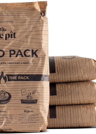TIKI Wood Pellet Pack – 4-Pack Wood Pellets for Smokeless Fire Pits, Easy-to-Use Fire Pit Fuel for Outdoor Heating & Camping, 30+ Minute Full Flame Fire, Made in The USA