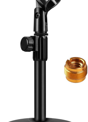InnoGear Desktop Microphone Stand, Upgraded Adjustable Table Mic Stand with Mic Clip and 5/8 inch Male to 3/8 inch Female Screw for Blue Yeti Snowball Spark & Other Microphone