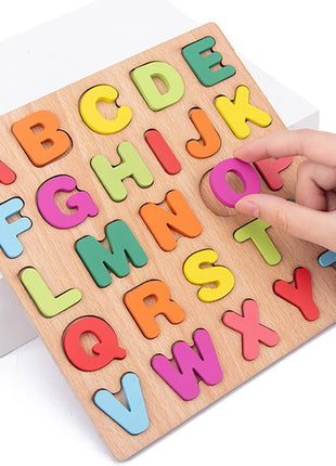 Wooden Puzzles for Toddlers 3-5, Boys & Girls, Montessori Toddler | 3 in 1 Wooden Puzzle, Alphanumeric Graphics Cognitive, for toddlers 3-5 make, natural wood, gift for a birthday