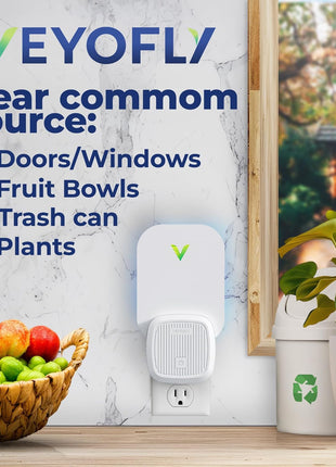 VEYOFLY Fly Trap Indoor, Fruit Fly Traps for Indoors Flying Insect (2 Device + 4 Refills) Gnat Traps for House Indoor, Bug Zapper Indoor, Gnat Killer Catcher & Fruit Fly Killer Light Plug in
