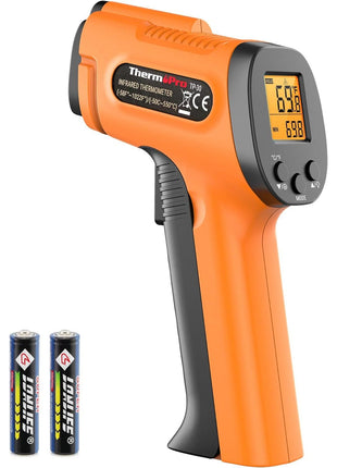 TempPro TP30 Infrared Thermometer Gun, Laser Thermometer for Cooking, Pizza Oven, Griddle, Engine, HVAC, Temperature Gun with Adjustable Emissivity & Max Measure -58°F ~1022°F, Gift for Dad Husband