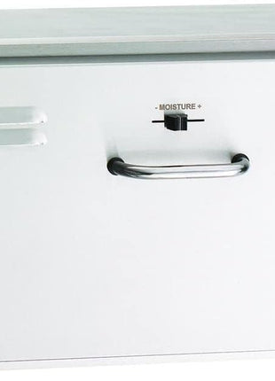 Fire Magic Select Electric Warming Drawer, 31x13 Inch Stainless Steel Food Warmer Drawer Unit with Sliding Humidity Control Knob, Food Warming Outdoor Kitchen Storage (33830-SW)