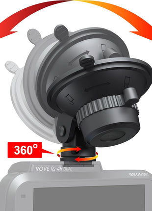 ROVE Suction Cup Mount for R2-4K, R2-4K PRO and R2-4K Dual Dash Camera Models