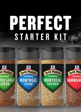 McCormick Grill Mates Spices, Everyday Grilling Variety Pack (Montreal Steak, Montreal Chicken, Roasted Garlic & Herb, Hamburger), 4 Count