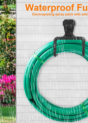 Metal Garden Hose Holder - Heavy Duty Hose Hanger Wall Mounted Water Hose Holder for Outside Yard, Sturdy Hose Reel Hose Hooks for Water Hose, Extension Cords