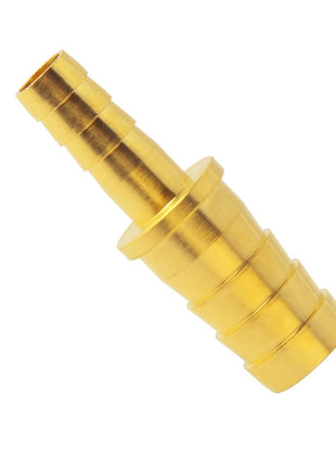 Brass Hose Barb Reducer, 3/8" to 1/4" Hose ID, Reducing Barbed Coupler (Pack of 2)