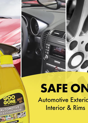 Goo Gone Automotive - Cleans Auto Interiors/ Bodies and Rims, Removes Bugs & Stickers - 12 Fl. Oz.