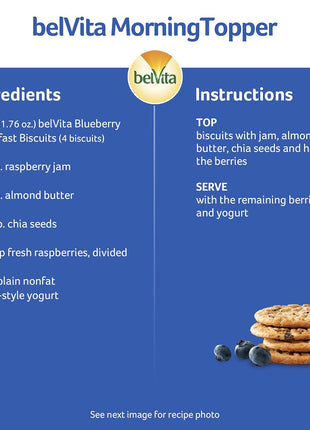 belVita Breakfast Bars Biscuits, Blueberry, Value Pack, 12 Packs (4 Biscuits Per Pack)