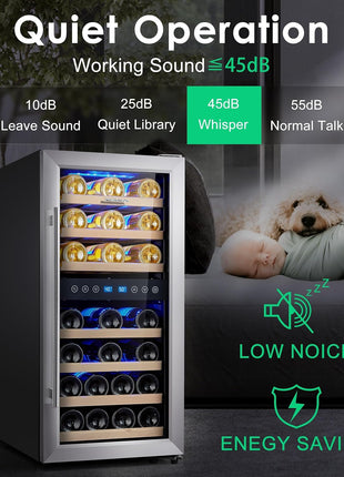 Beverage Refrigerator 175 Cans Under Counter Beer Cooler 24 inch Quiet Built-in or Freestanding Beverage Fridge Glass Door Auto Defrost 5 Removable Shelves for Home Bar Office