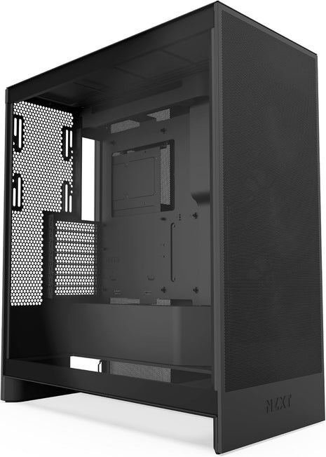 NZXT H7 Flow - Mid-Tower ATX Airflow PC Case - Black | Airflow-first ATX mid-tower. Bottom-mount fans for direct GPU cooling, 420mm front radiator support, clean cable routing.