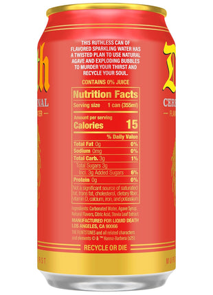 Liquid Death Soda-Flavored Sparkling Water - Cereal Criminal (Fruity Pebbles, Cream), Less Sugar*, Huge Flavor, No Caffeine, No Artificial Sweeteners, 12 Fl Oz (Pack of 12)