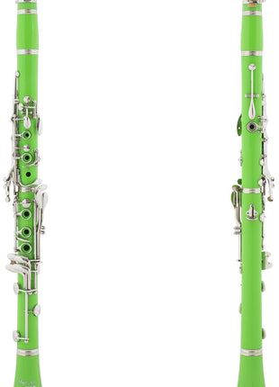 Mendini by Cecilio B Flat Clarinet for Beginner, Ebonite Bb Clarinet with 2 Replaceable Barrels, 10 Reeds, Stand, Pocketbook, Mouthpiece, Hard Case, Gloves, Black