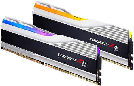 G.SKILL Trident Z5 RGB Series DDR5 RAM (Intel XMP 3.0 & AMD EXPO) 32GB (2x16GB) 6000MT/s CL36-36-36-96 1.35V Desktop Computer Memory U-DIMM - Metallic Silver (F5-6000J3636F16GX2-TZ5RS)