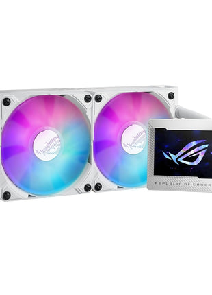 ASUS ROG Ryujin III 240 ARGB WHT All-in-one Liquid CPU Cooler with 240mm Radiator. Asetek 8th gen Pump, 2X Magnetic 120mm ARGB Fans (Daisy Chain Design), 3.5" LCD Display.,White, 6 Year Warranty