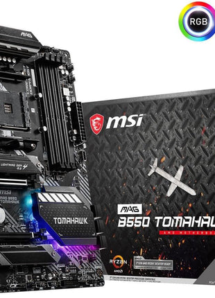 MSI MAG B550 Tomahawk Gaming Motherboard (AMD Ryzen 5000 Series, AM4, DDR4, PCIe 4.0, SATA 6Gb/s, M.2, USB 3.2 Gen 2, HDMI/DP, 2.5Gbps LAN, ATX)