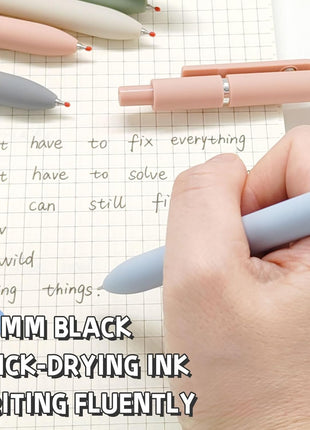 UIXJODO Gel Pens, 5 Pcs 0.5mm Black Ink Pens Fine Point Smooth Writing Pens, High-End Series Pens for Journaling Note Taking, Cute Office School Supplies Gifts for Women Men (Morandi)