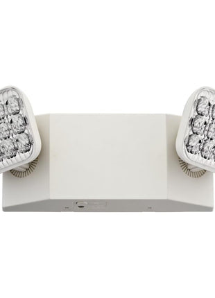 Lithonia Lighting Basics LED Emergency Light, Adjustable Heads 120/277V 1Pk | 2 Aimable Heads, Wall Mount, Damp Rated, 90-Min Backup, Ideal for Stairways, Hallways, Egress Paths, White, 1-Pack (EU2C M6)