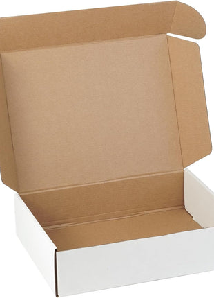 12 inchx9 inchx3 inch Shipping Boxes Set of 1, White Corrugated Cardboard Box Literature Mailer