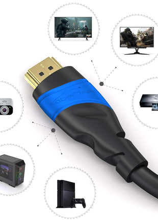 KabelDirekt – 8K & 4K HDMI Cable – 6ft – German Flexcore Technology | 10K, 8K@60Hz & 4K@120Hz, High Speed HDMI – for PS5, Xbox Series X/S, Switch 2, PC & Blu-ray – interference-free & flexible